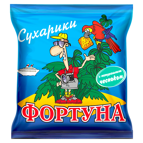 Сухарики Фортуна 40гр с натуральным чесноком 
