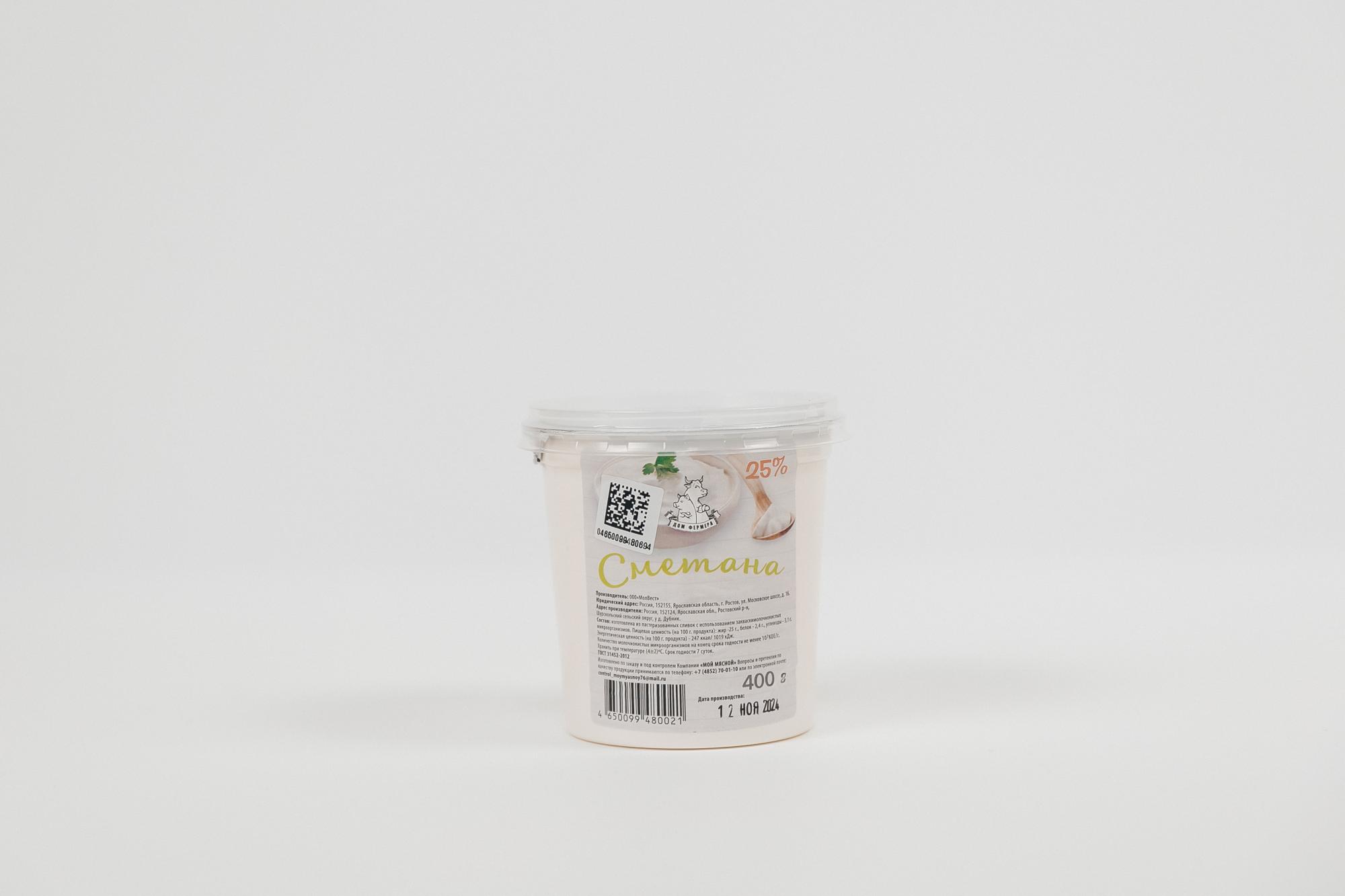 сметана 400гр 25% мовест
