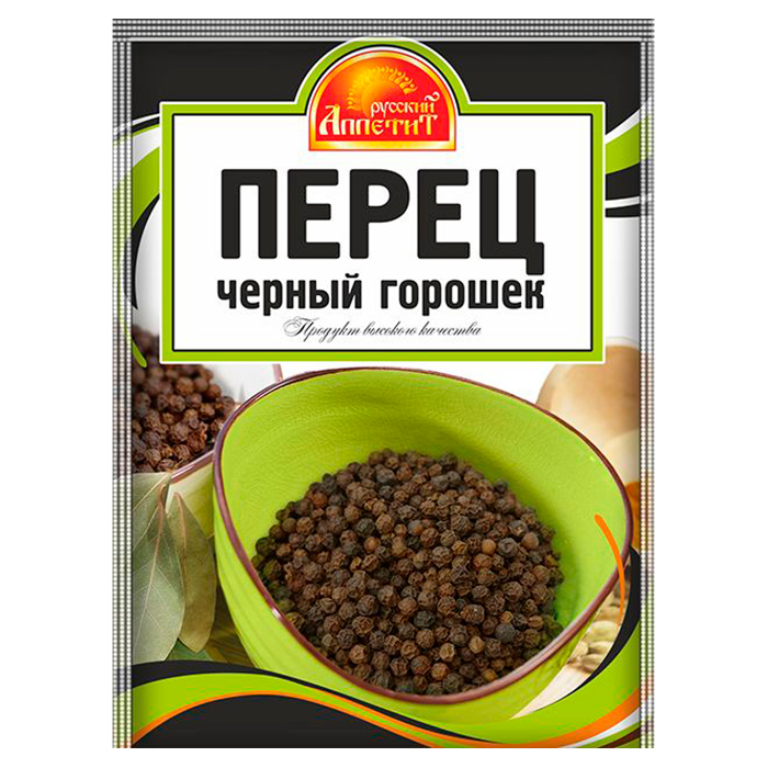 Перец черный горошек 10г Русский Аппетит